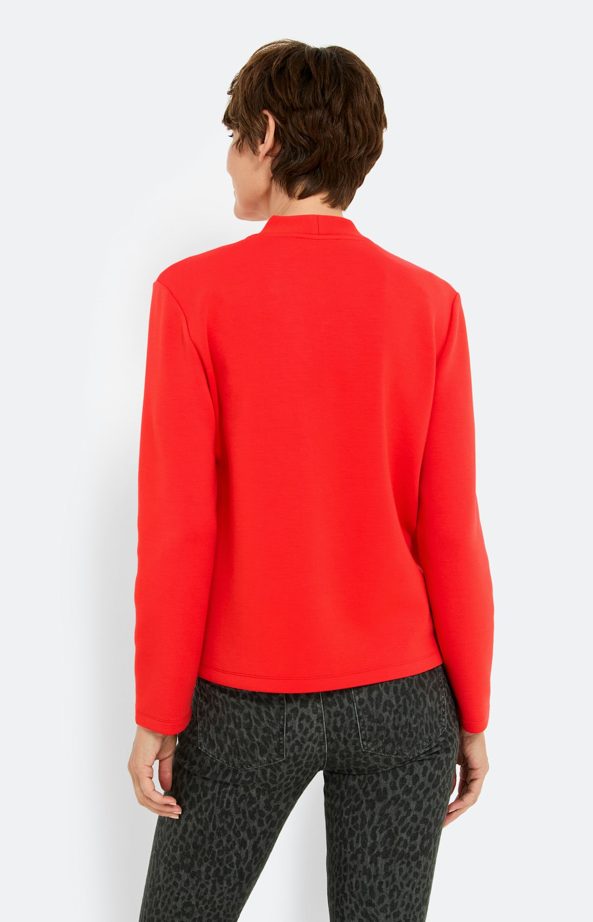 Sweatshirt van scubastof, robijnrood