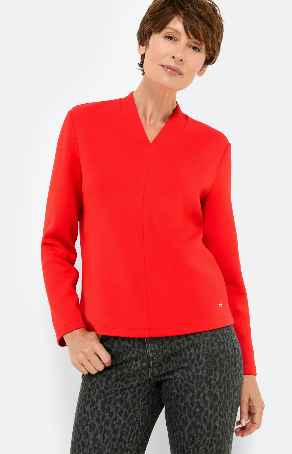 Sweatshirt van scubastof, robijnrood