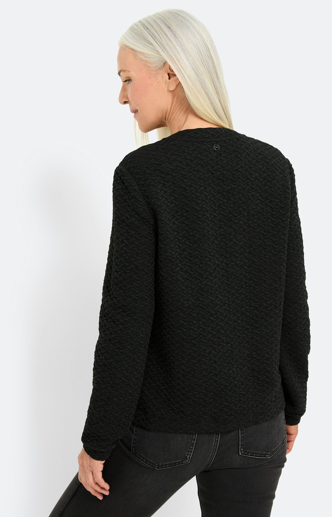 Sweatvest met structuur, antraciet