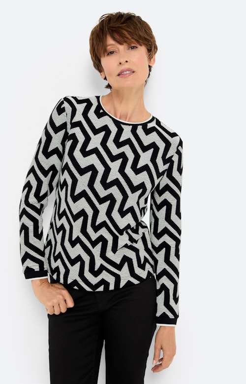 Sweatshirt met structuur, gedessineerd