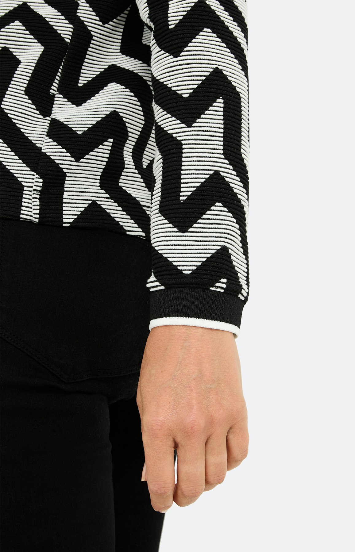Sweatshirt met structuur, gedessineerd