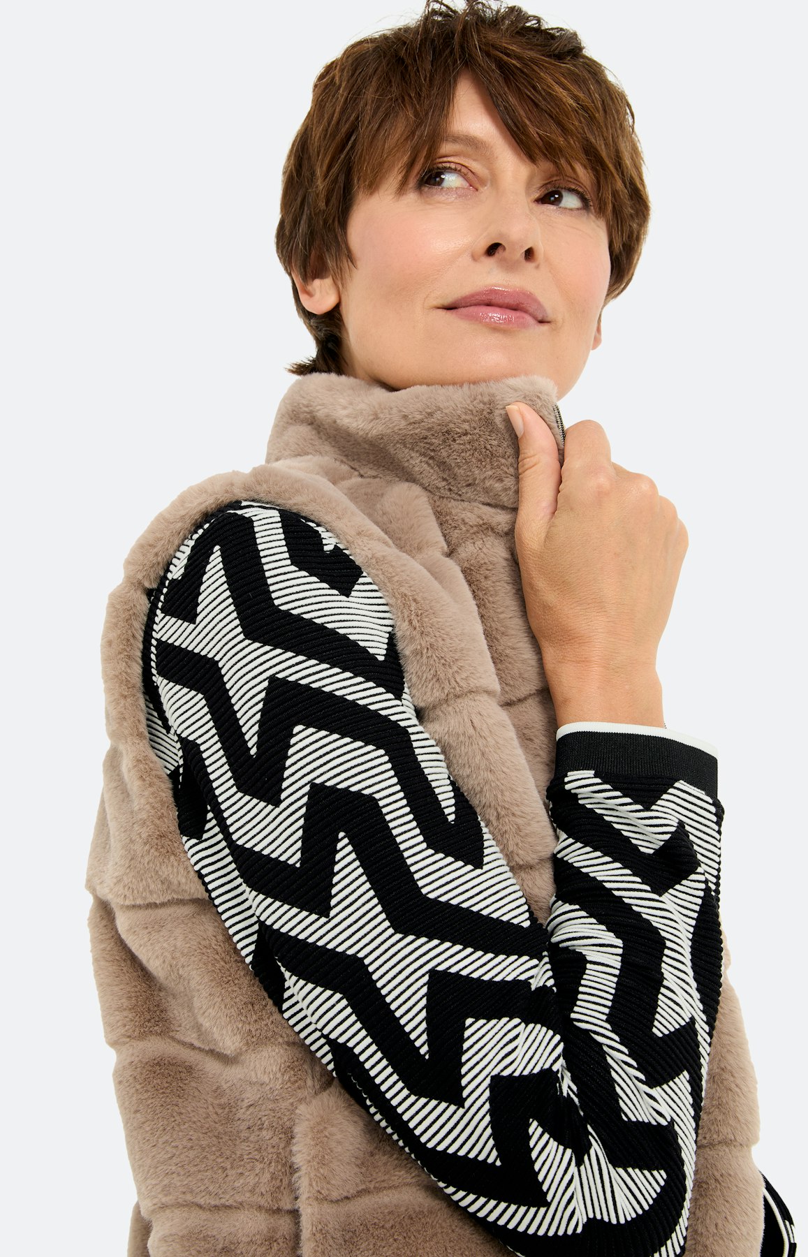 Sweatshirt met structuur, gedessineerd