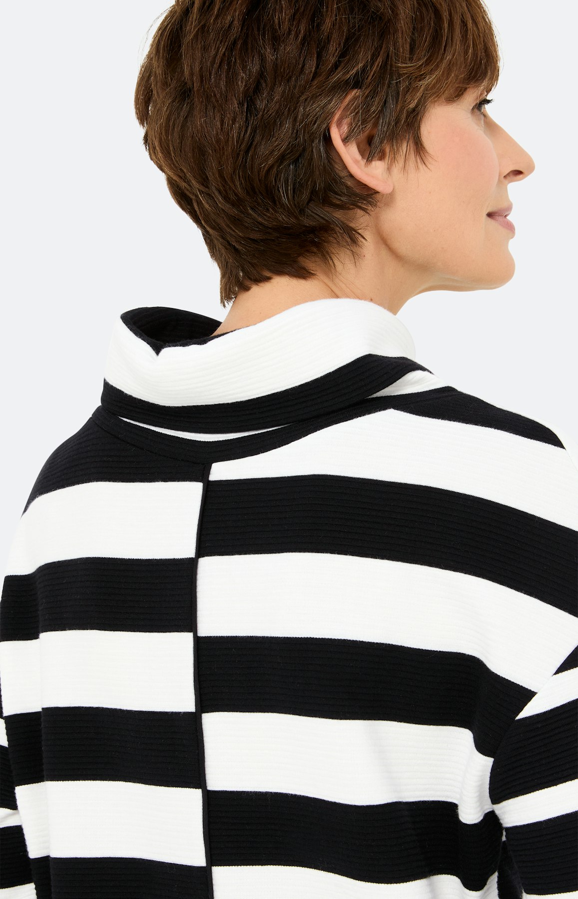 Sweatshirt met col, gestreept