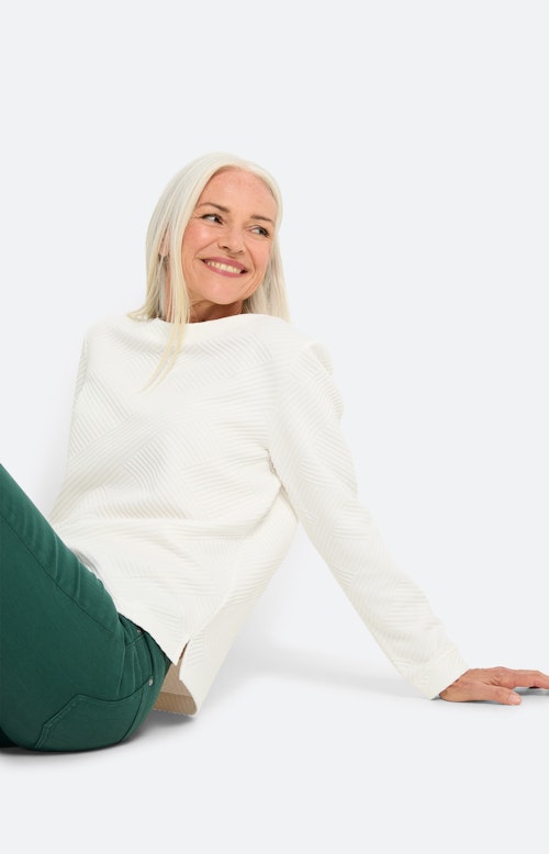 Sweatshirt met structuur, wit