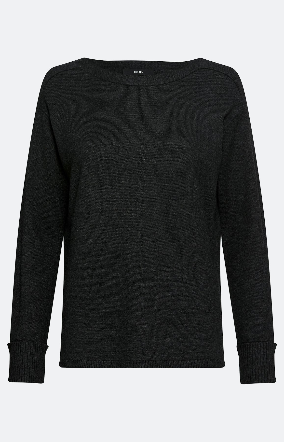 Trui met mouwomslag, antraciet