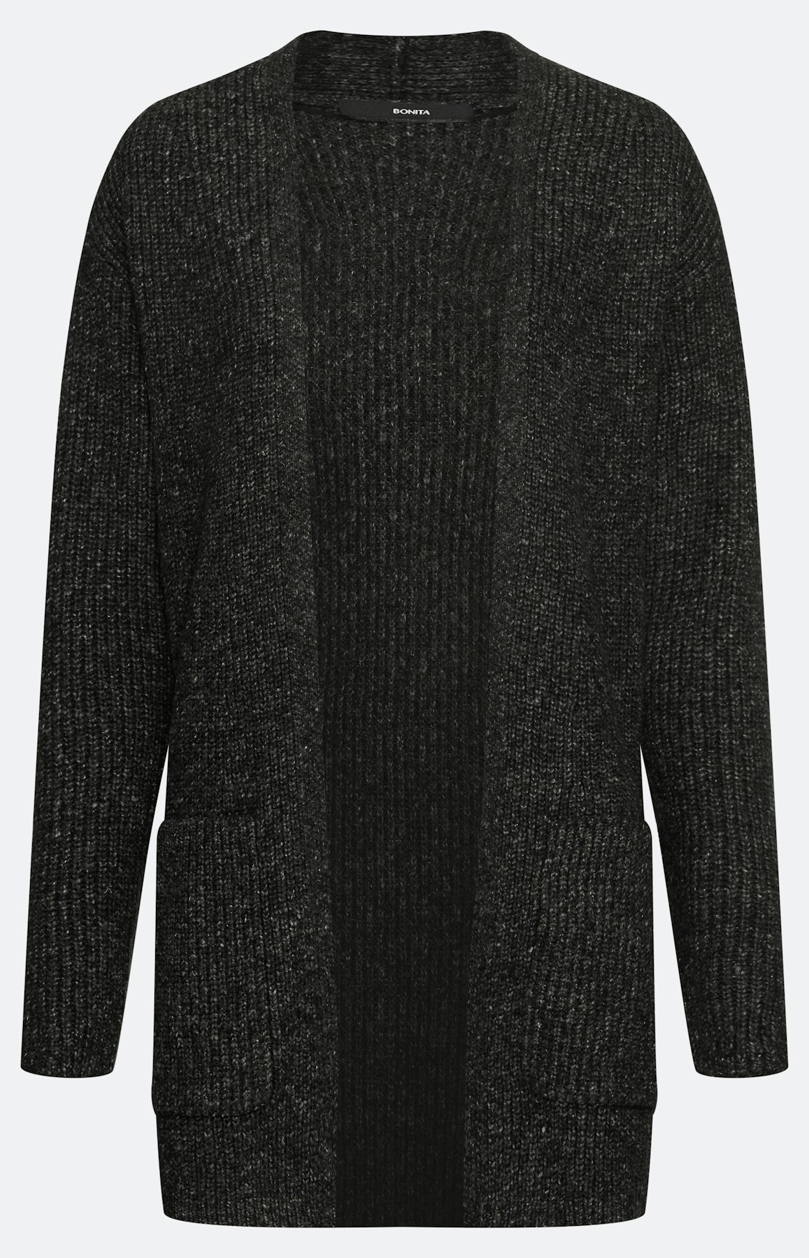 Open cardigan met zakken, antraciet