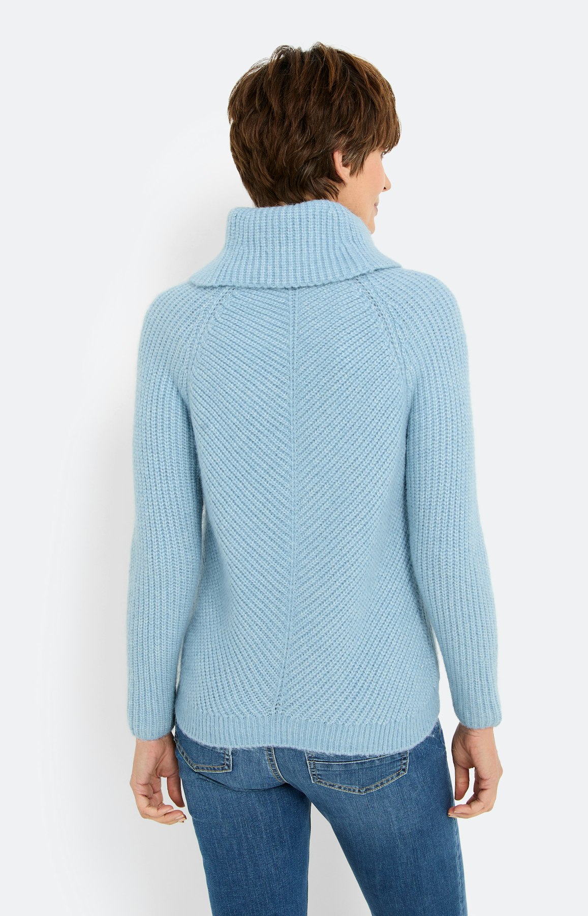Trui met losse kraag, lichtblauw