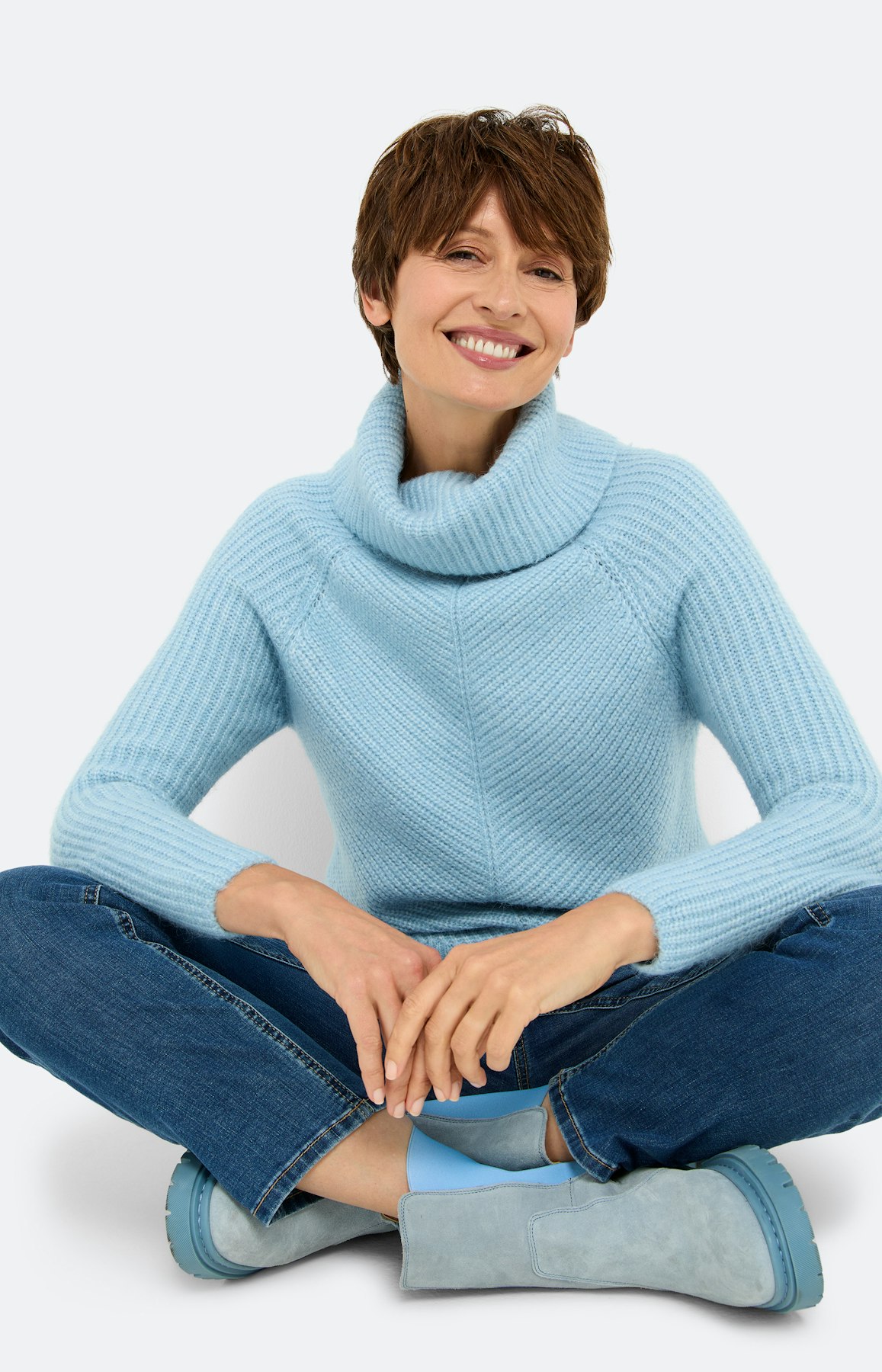 Trui met losse kraag, lichtblauw