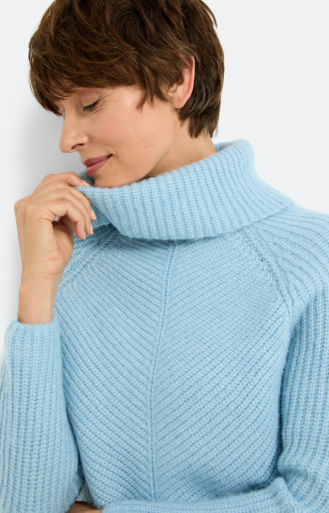 Trui met losse kraag, lichtblauw