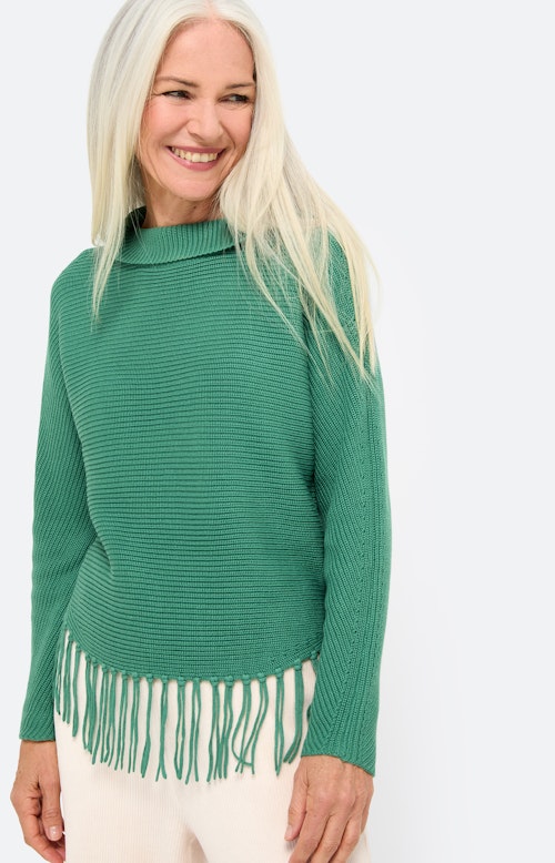 Trui met franjezoom, groen