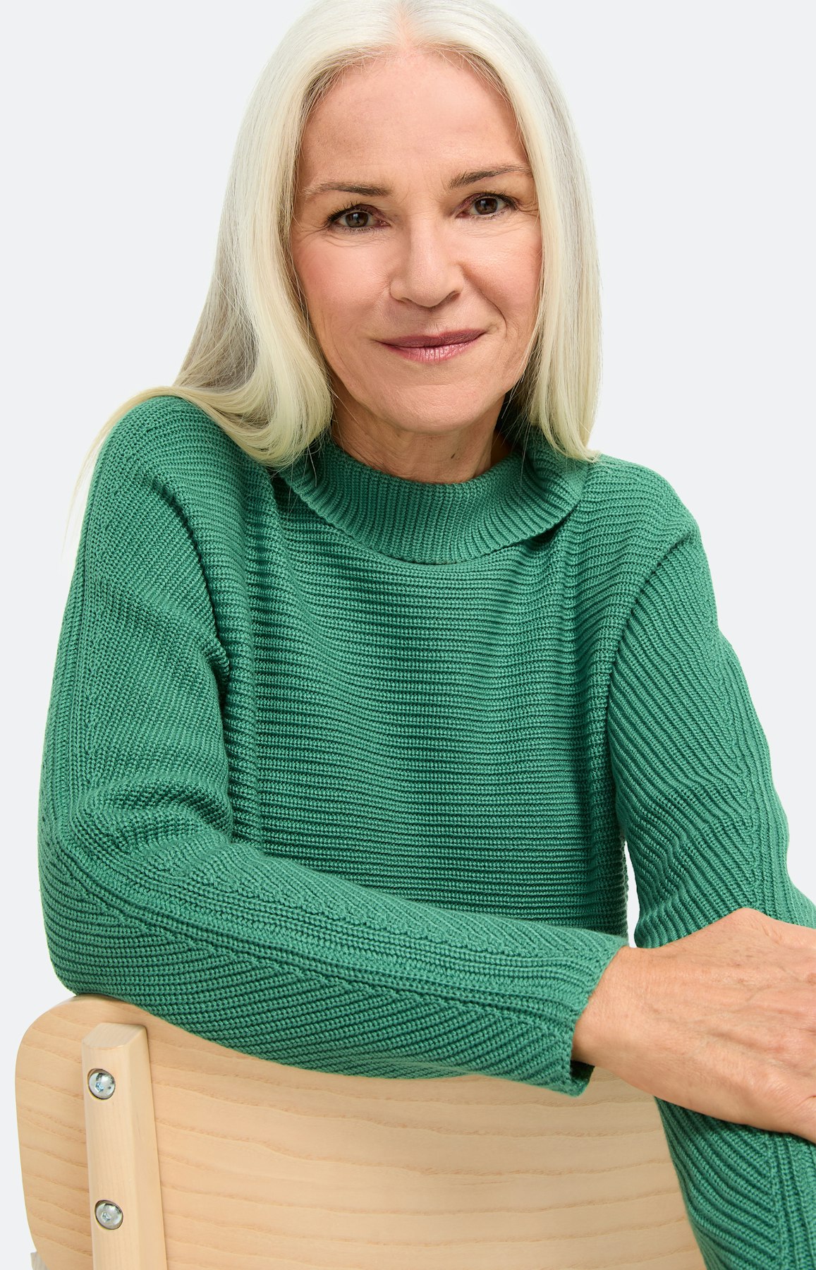 Trui met franjezoom, groen