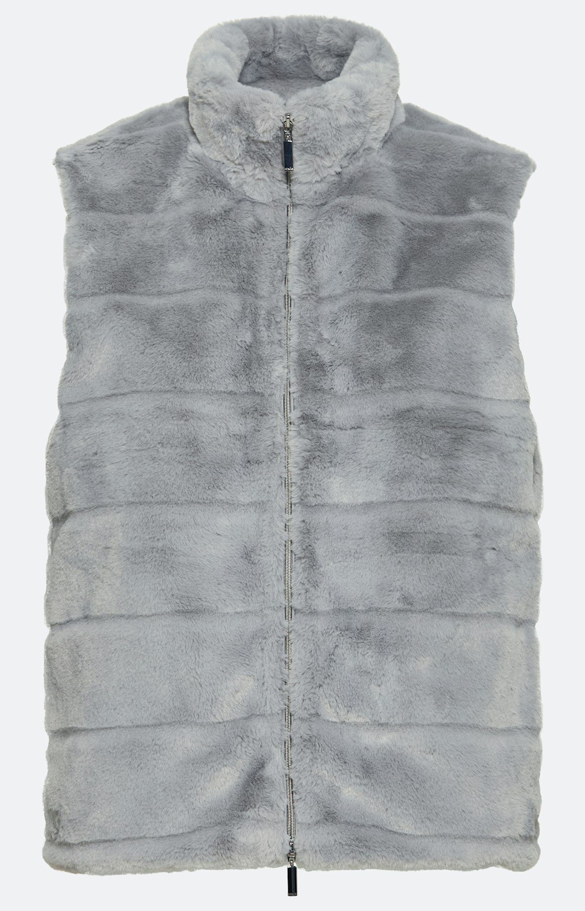 Mouwloos vest van imitatiebont, grijs