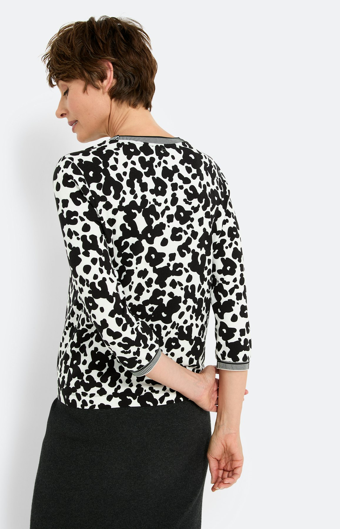 Sweatshirt met luipaardprint, wit