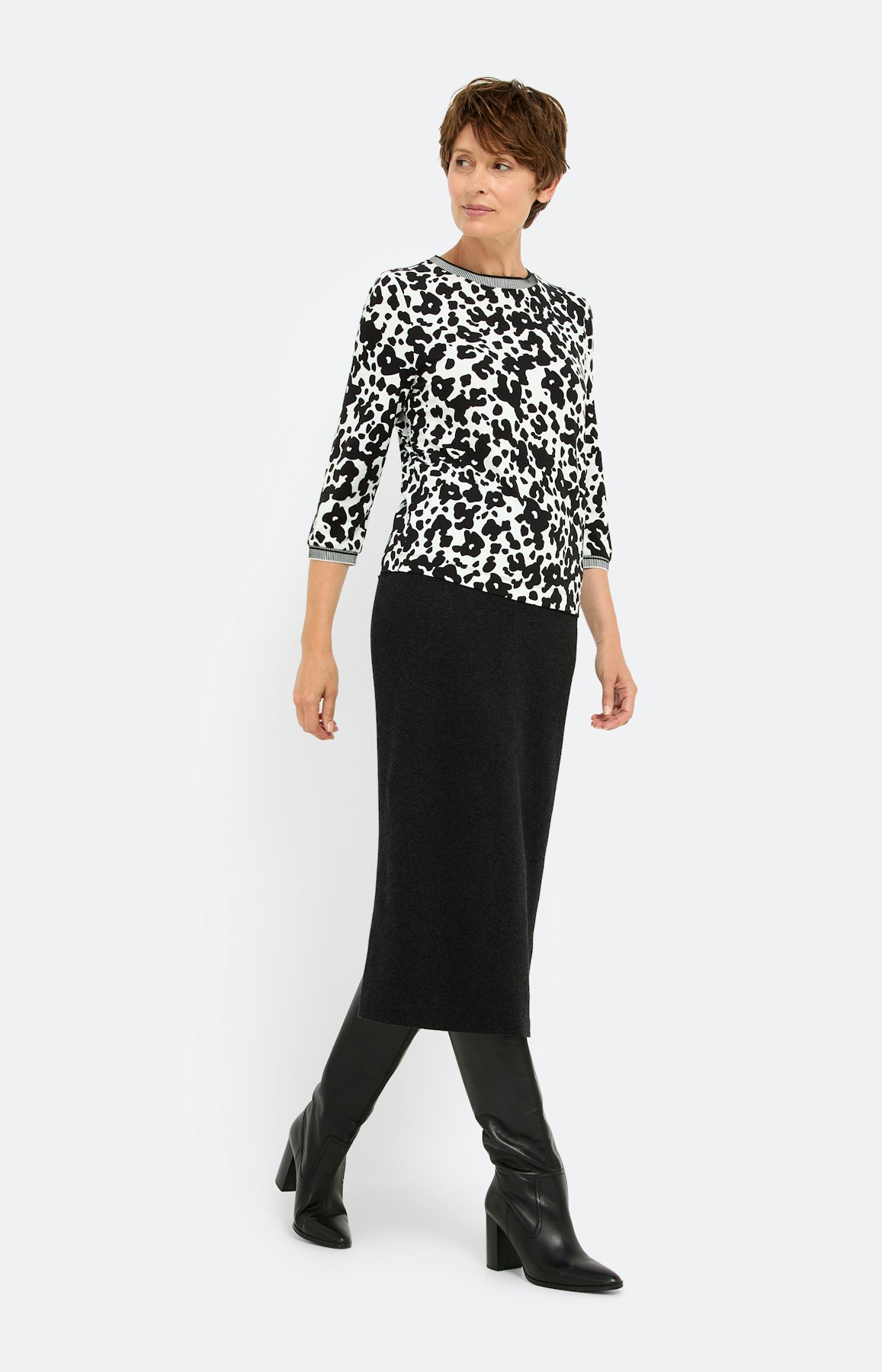 Sweatshirt met luipaardprint, wit