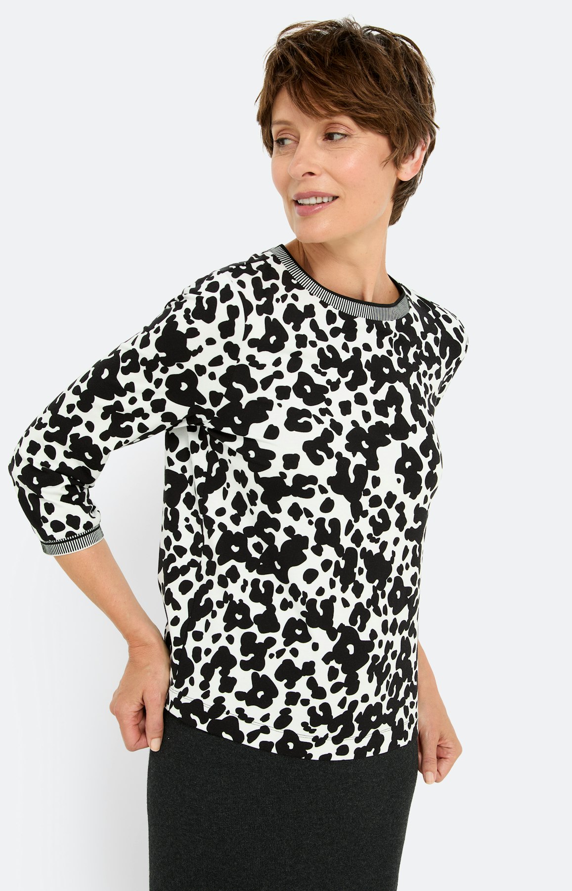 Sweatshirt met luipaardprint, wit