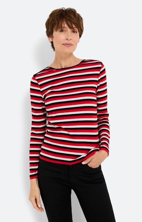 Shirt met strepen, robijnrood