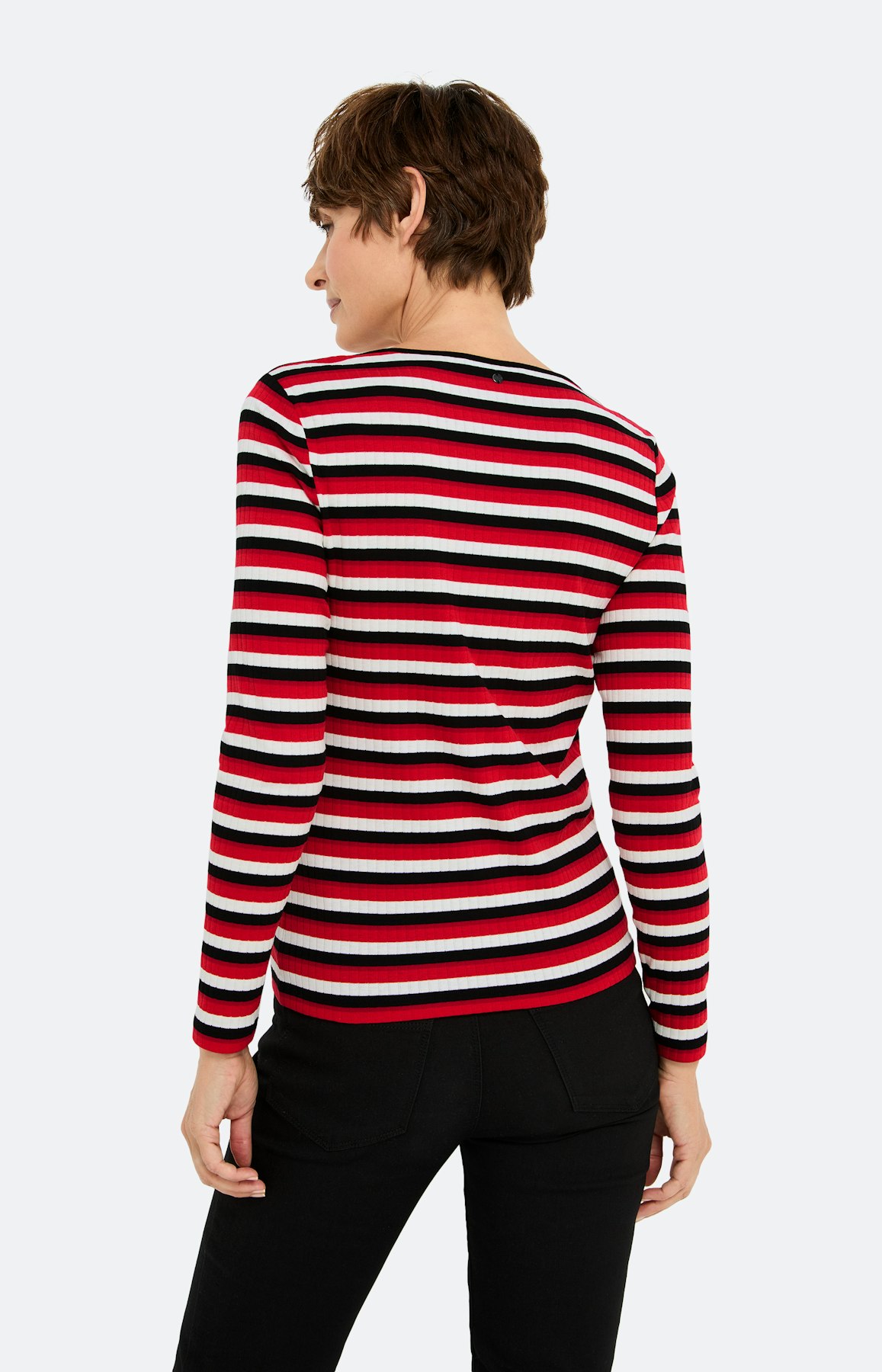 Shirt met strepen, robijnrood