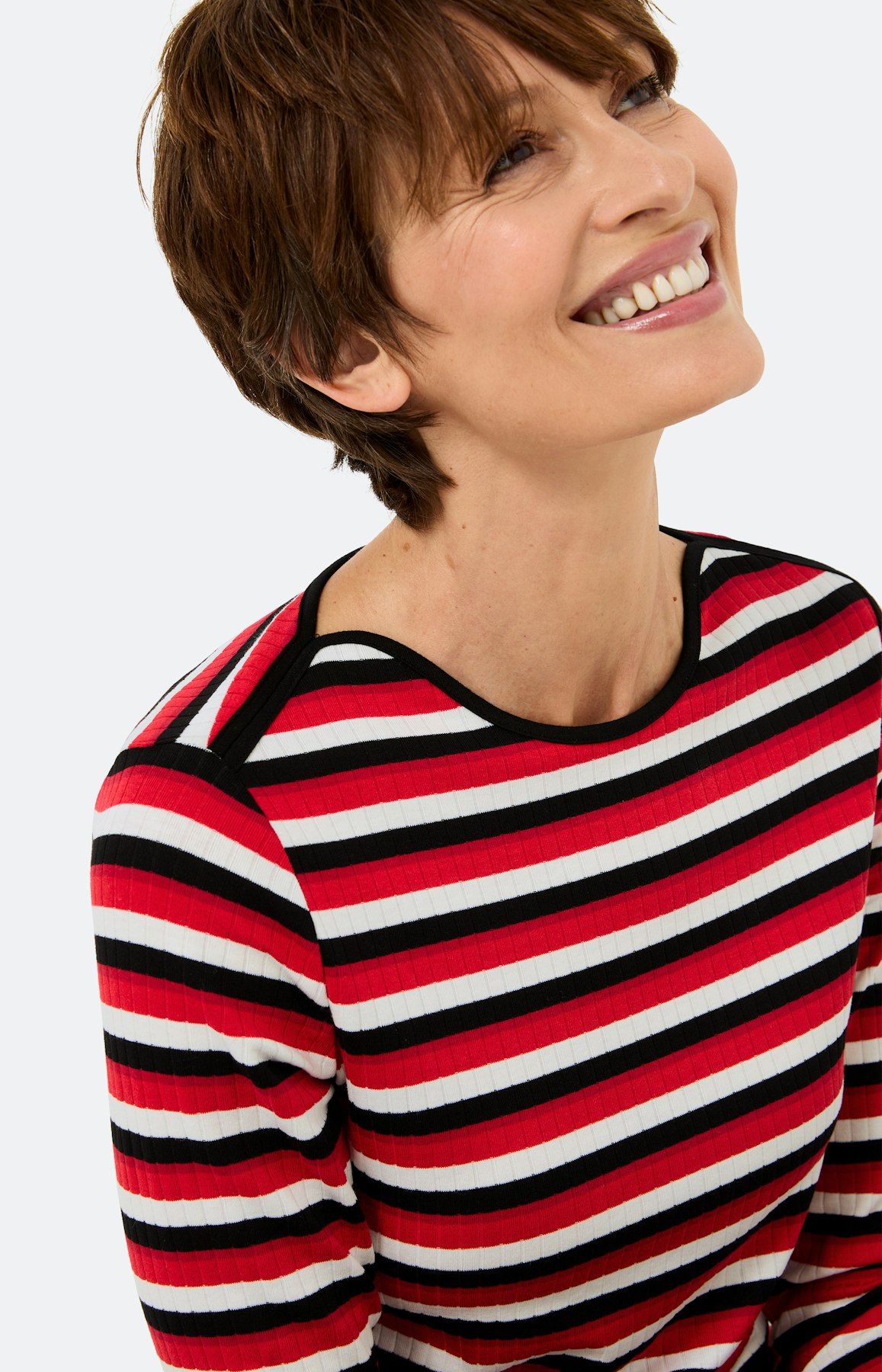 Shirt met strepen, robijnrood