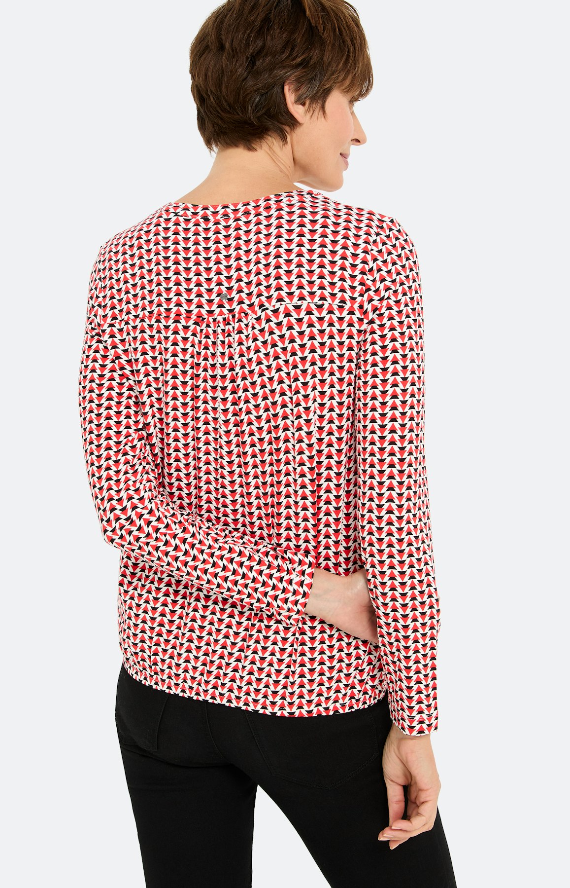 Shirt met all-over-print, robijnrood