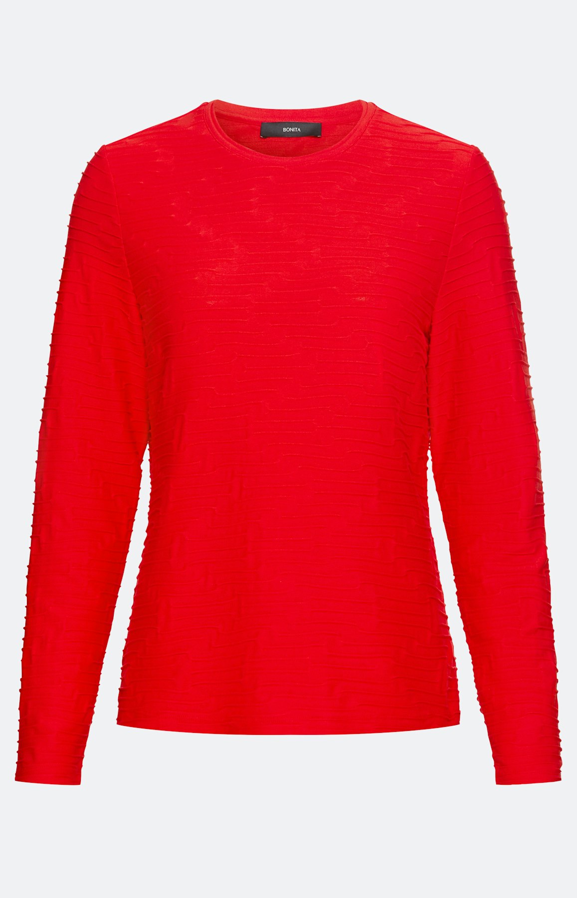 Shirt met structuur, robijnrood