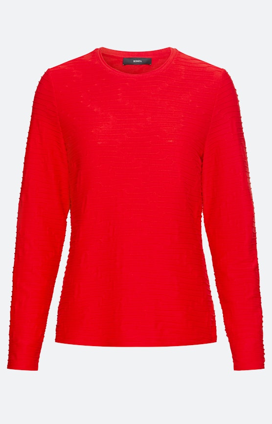 Shirt mit Struktur, rubinrot