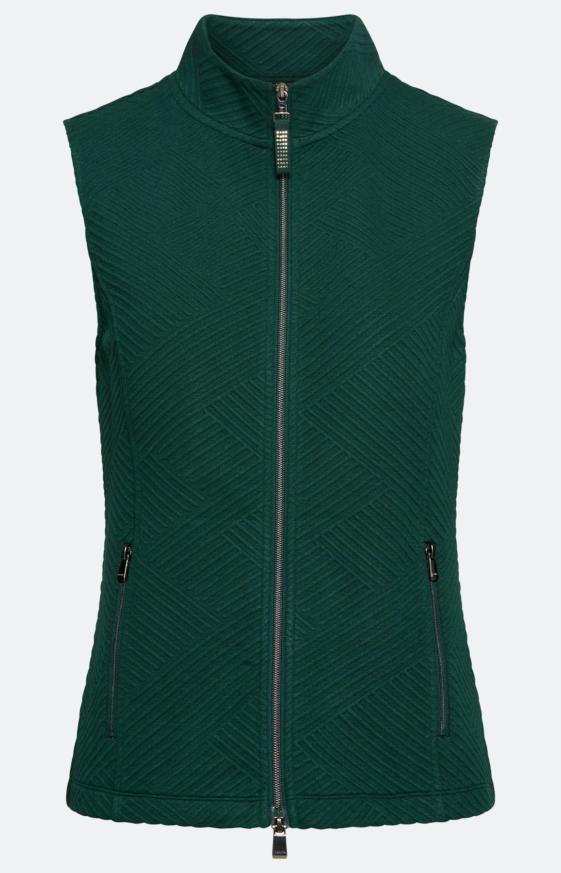 Sweatvest met structuur, donkergroen