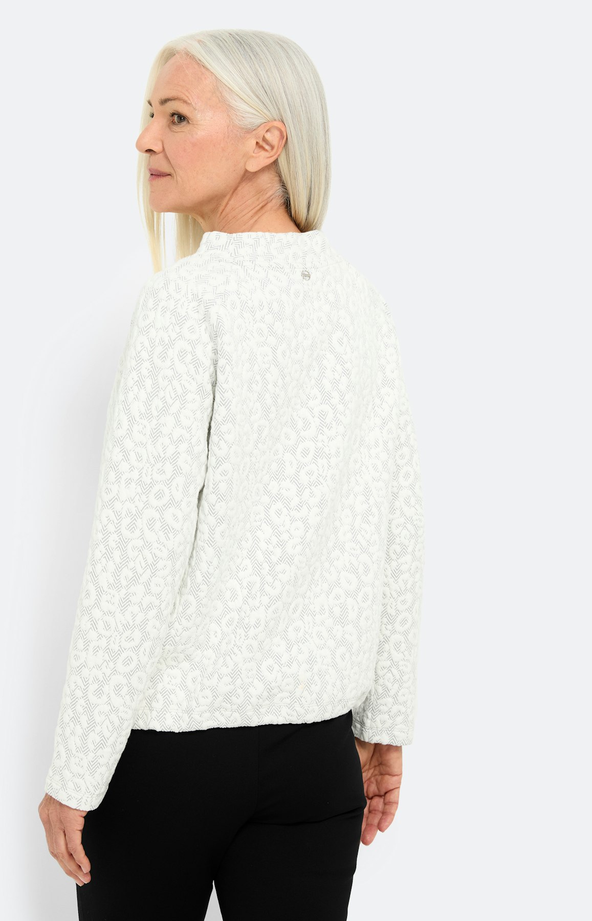 Sweatshirt met structuur, lichtgrijs