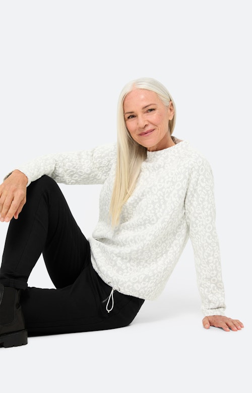 Sweatshirt met structuur, lichtgrijs