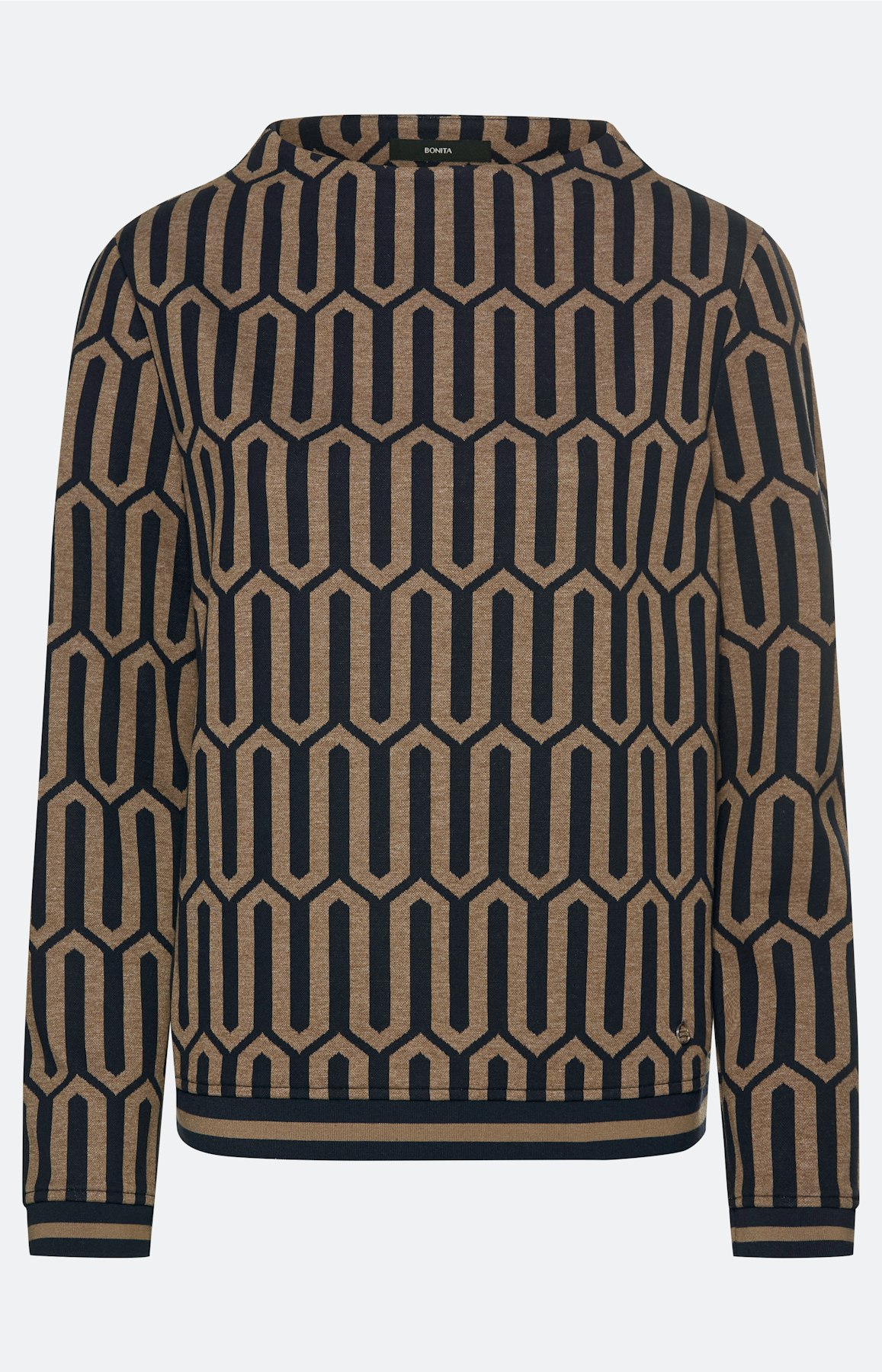 Sweatshirt met boorden, marine