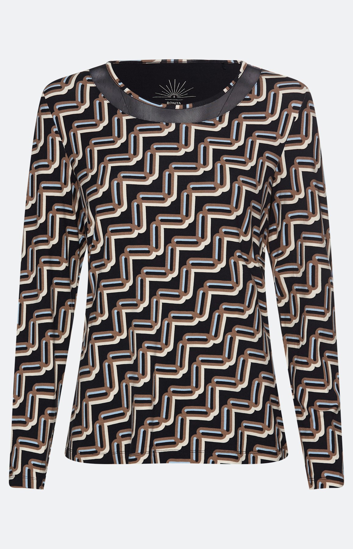 Shirt met lange mouw & meshinzet, marine