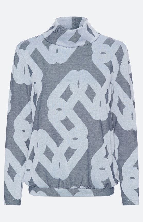 Langarmshirt mit Rollkragen, marine