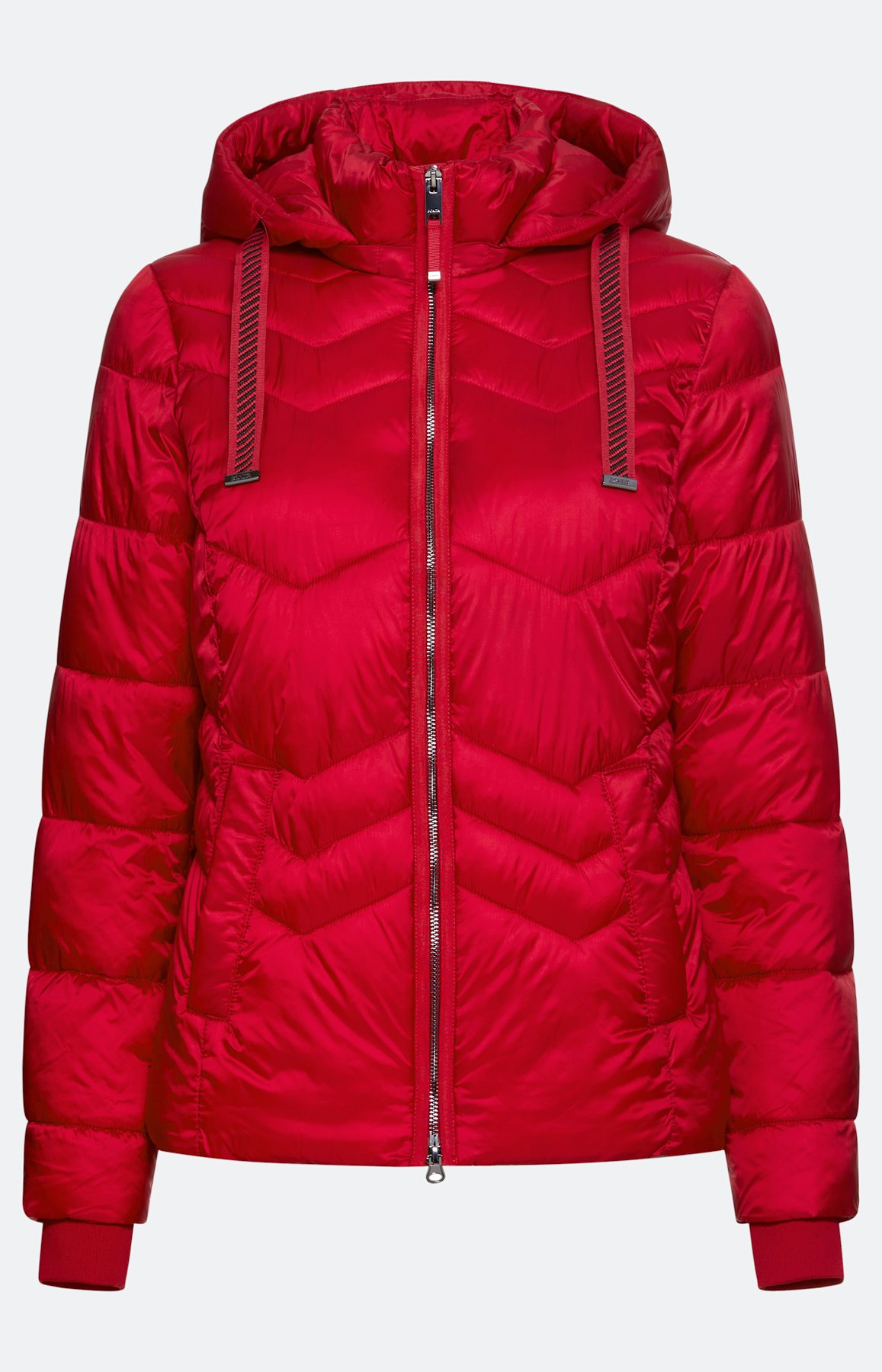 Gewatteerde jas met zakken, rood