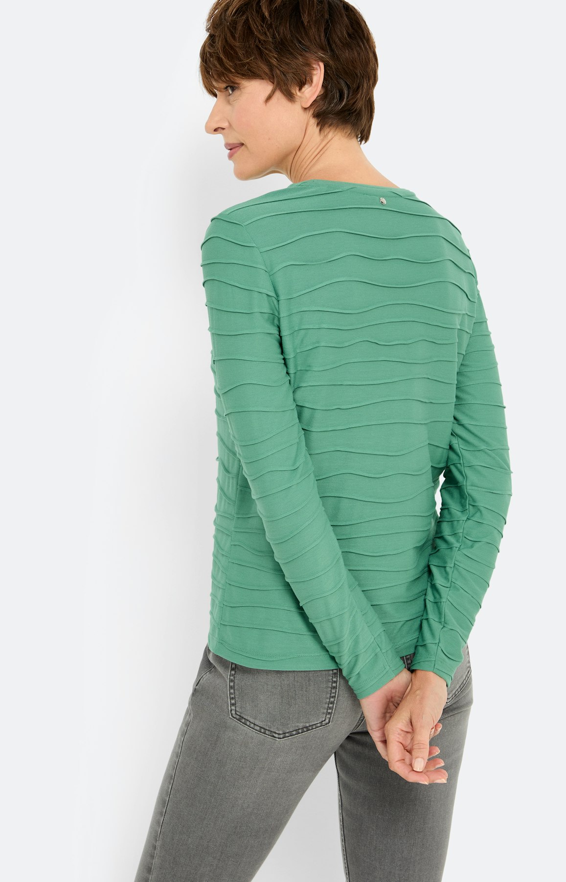 Shirt met golfstructuur, groen