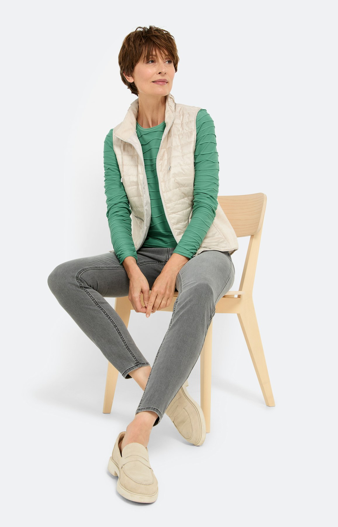 Shirt met golfstructuur, groen