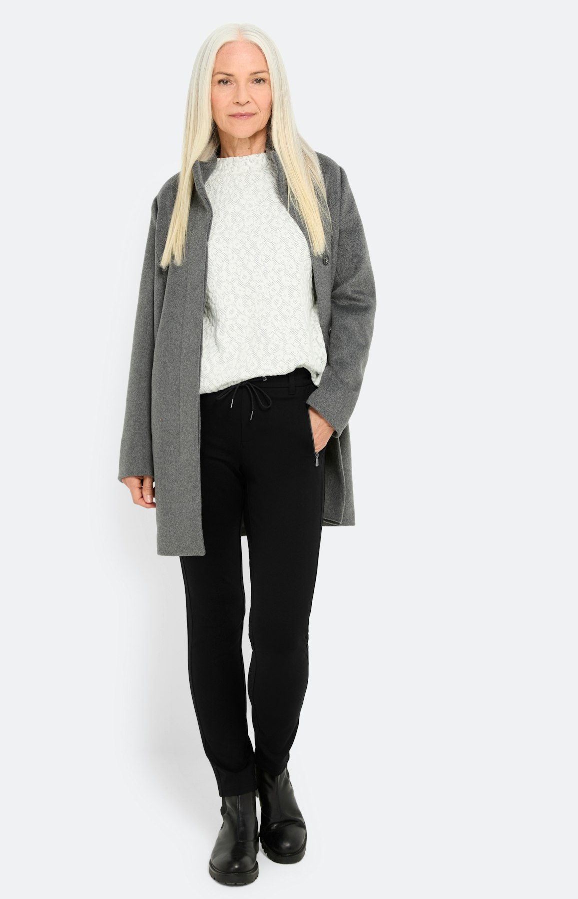 Broek met tunnelkoord 30 inch, zwart