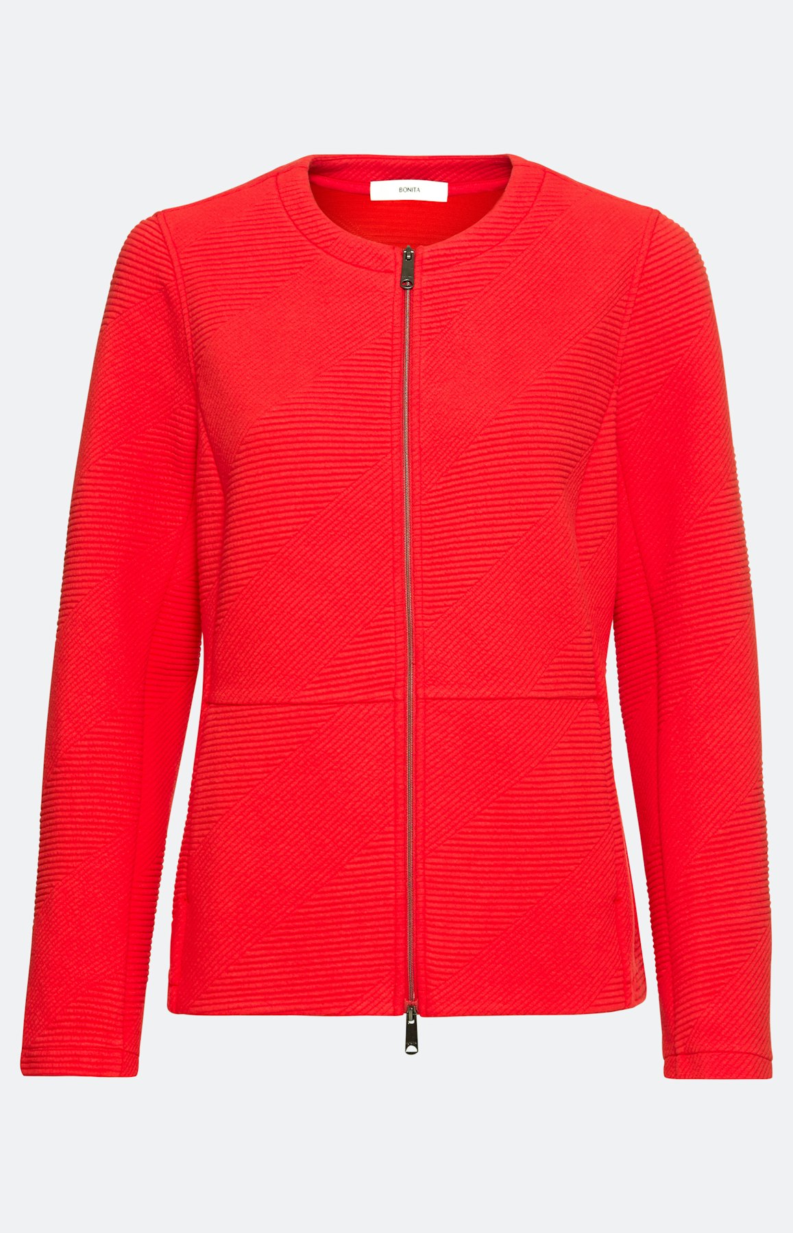 Blazer met streepstructuur, robijnrood