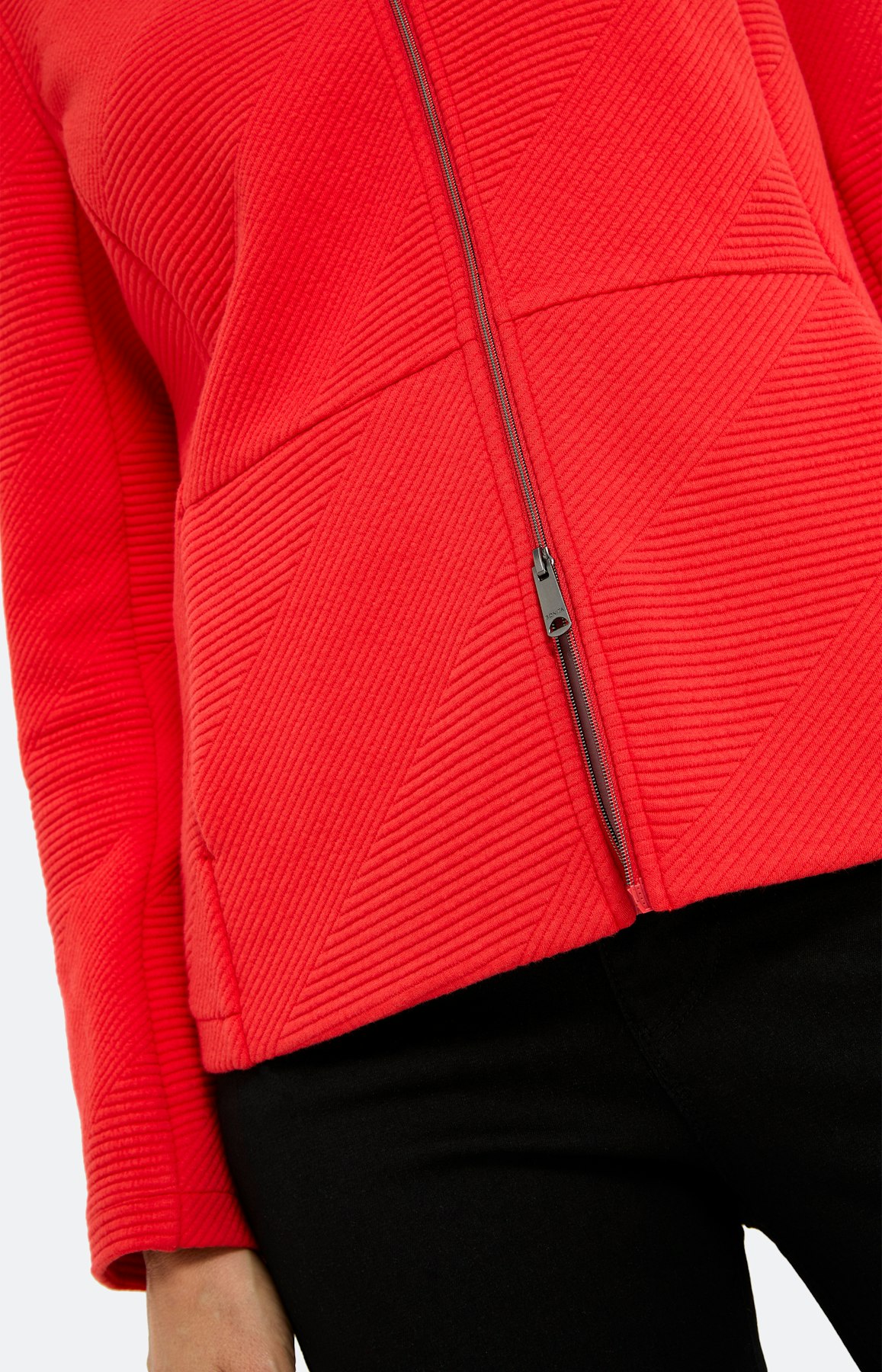 Blazer met streepstructuur, robijnrood