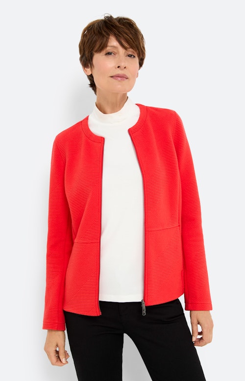 Blazer met streepstructuur, robijnrood