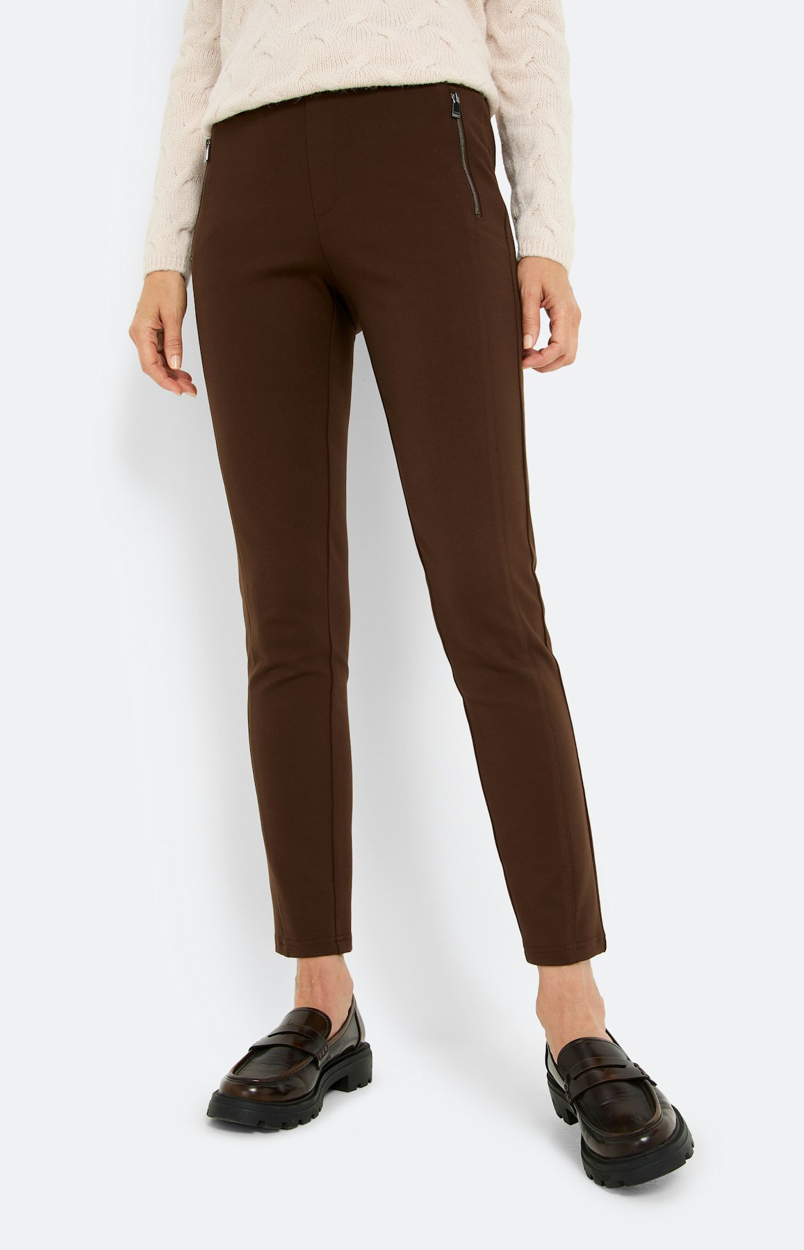 Broek met rijgkoord 30 inch, bruin