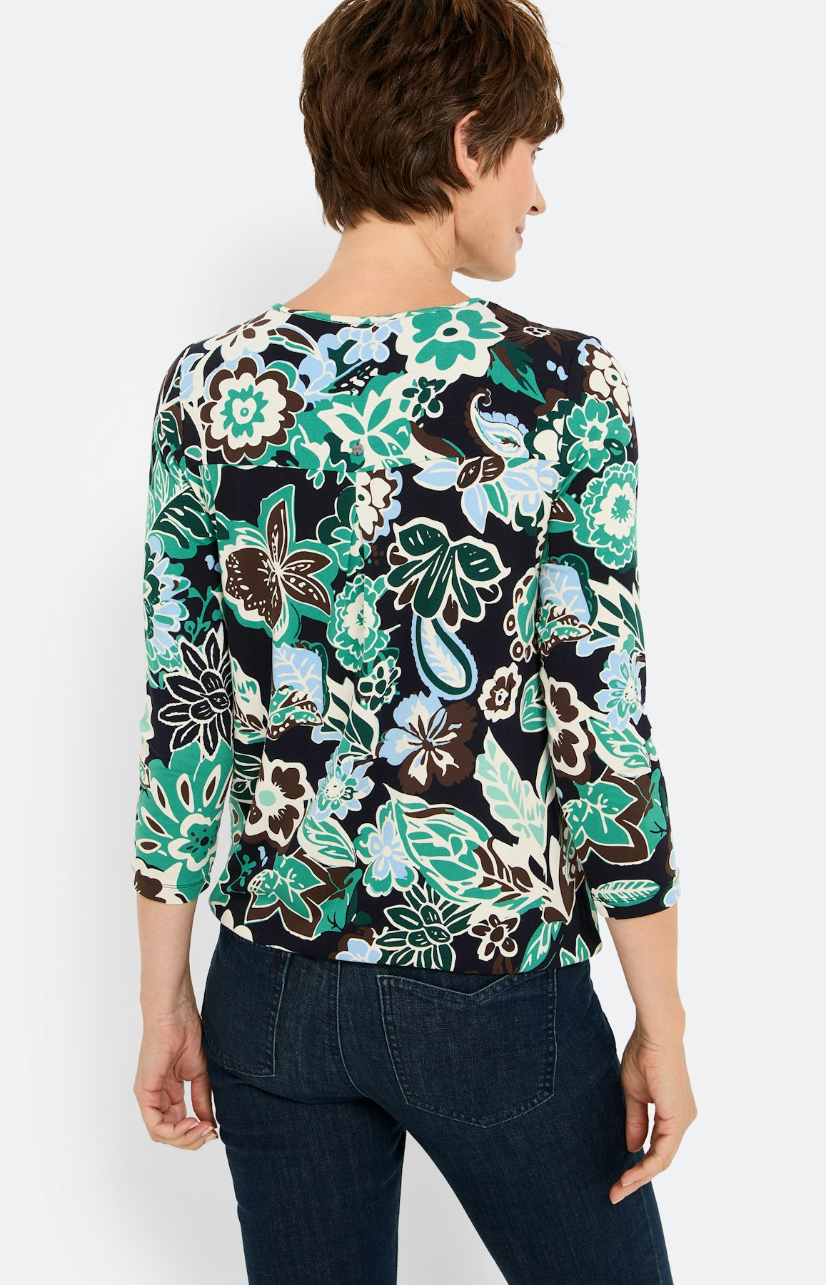 Shirt met mesh-hals, marine