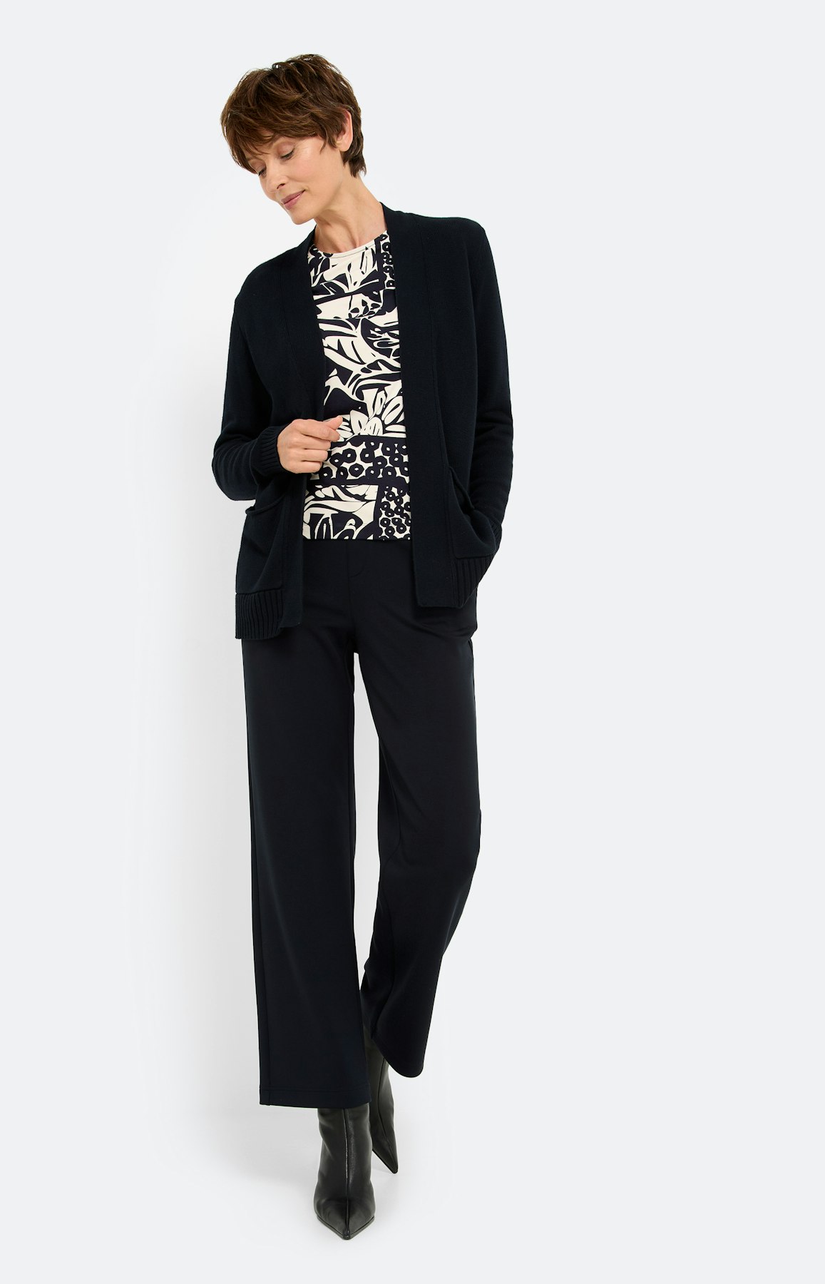 Langarmshirt mit All Over-Print, marine