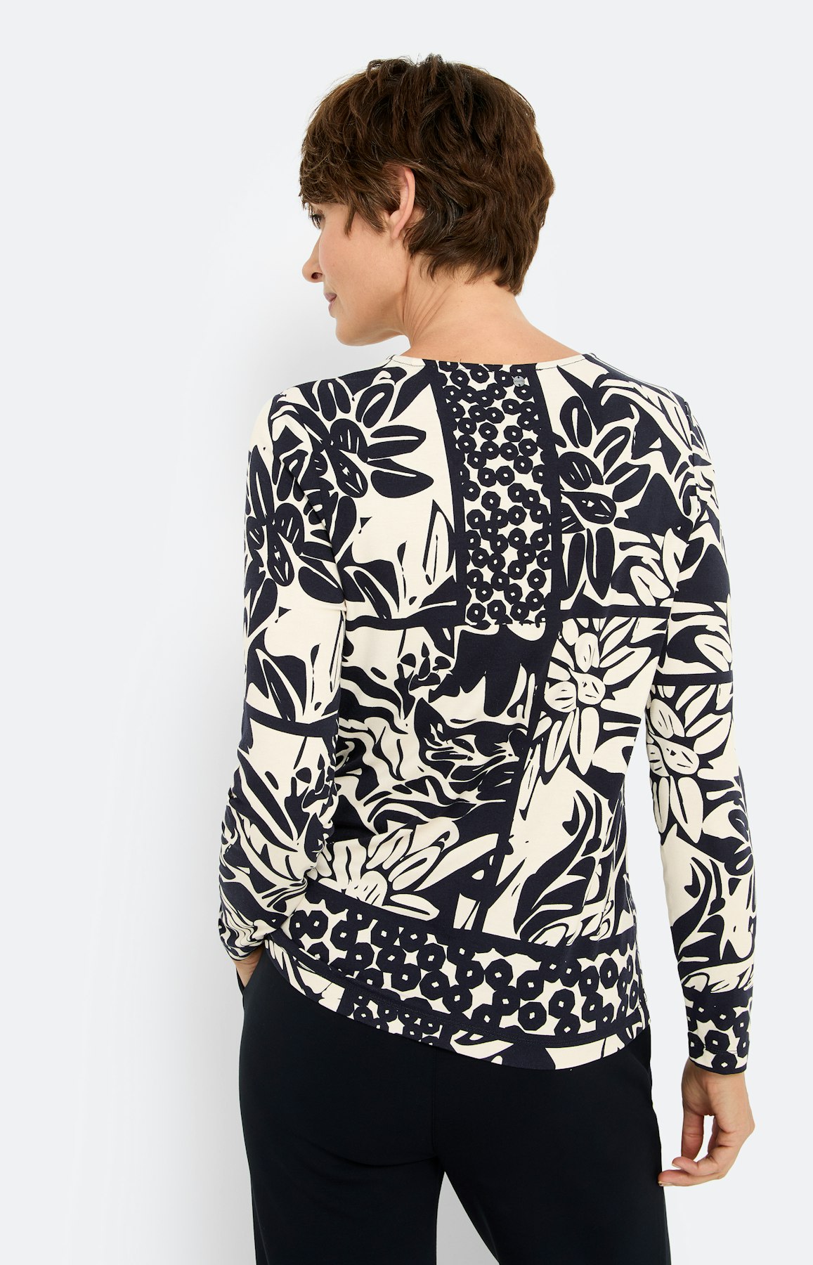 Langarmshirt mit All Over-Print, marine