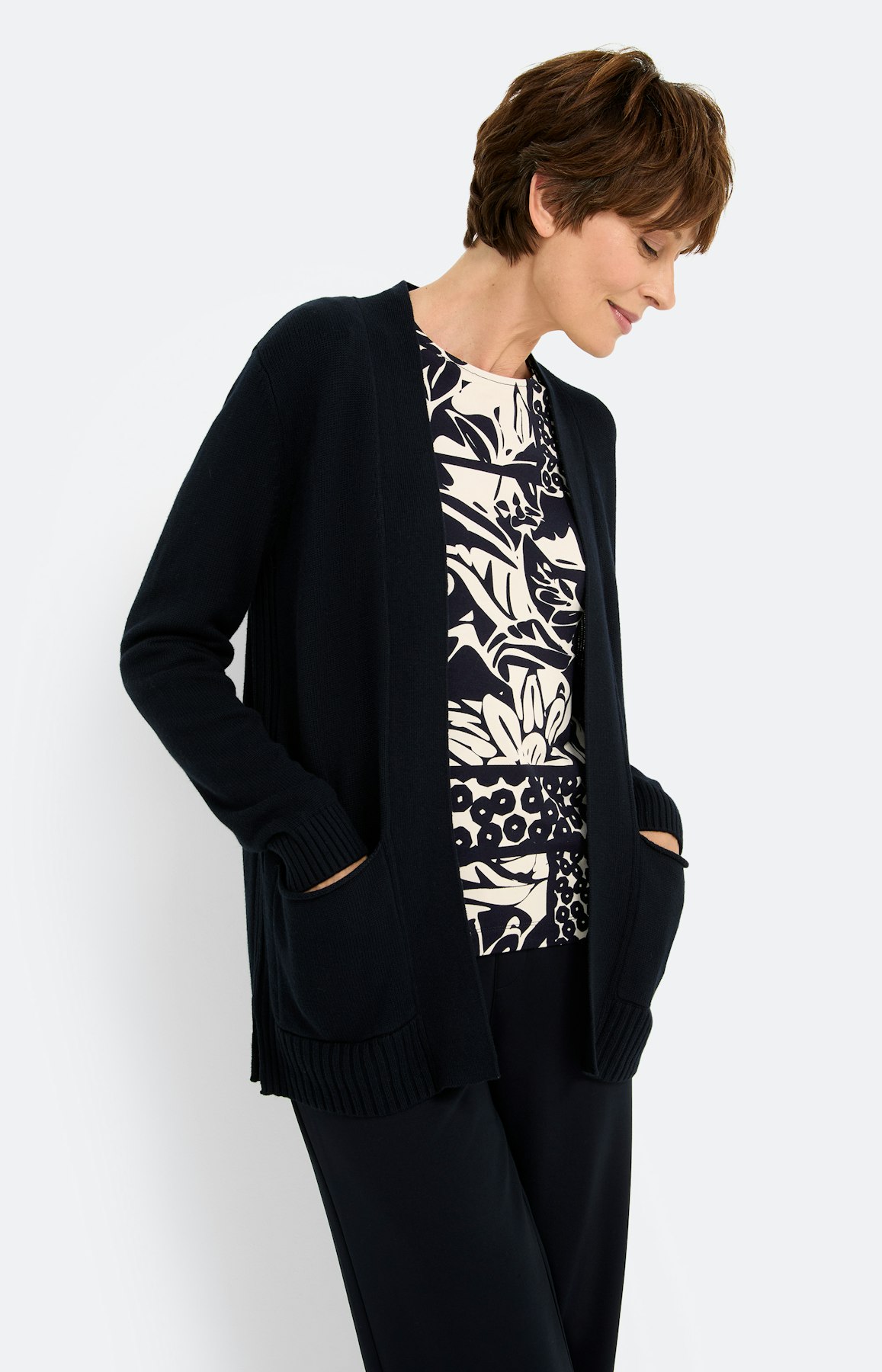 Langarmshirt mit All Over-Print, marine