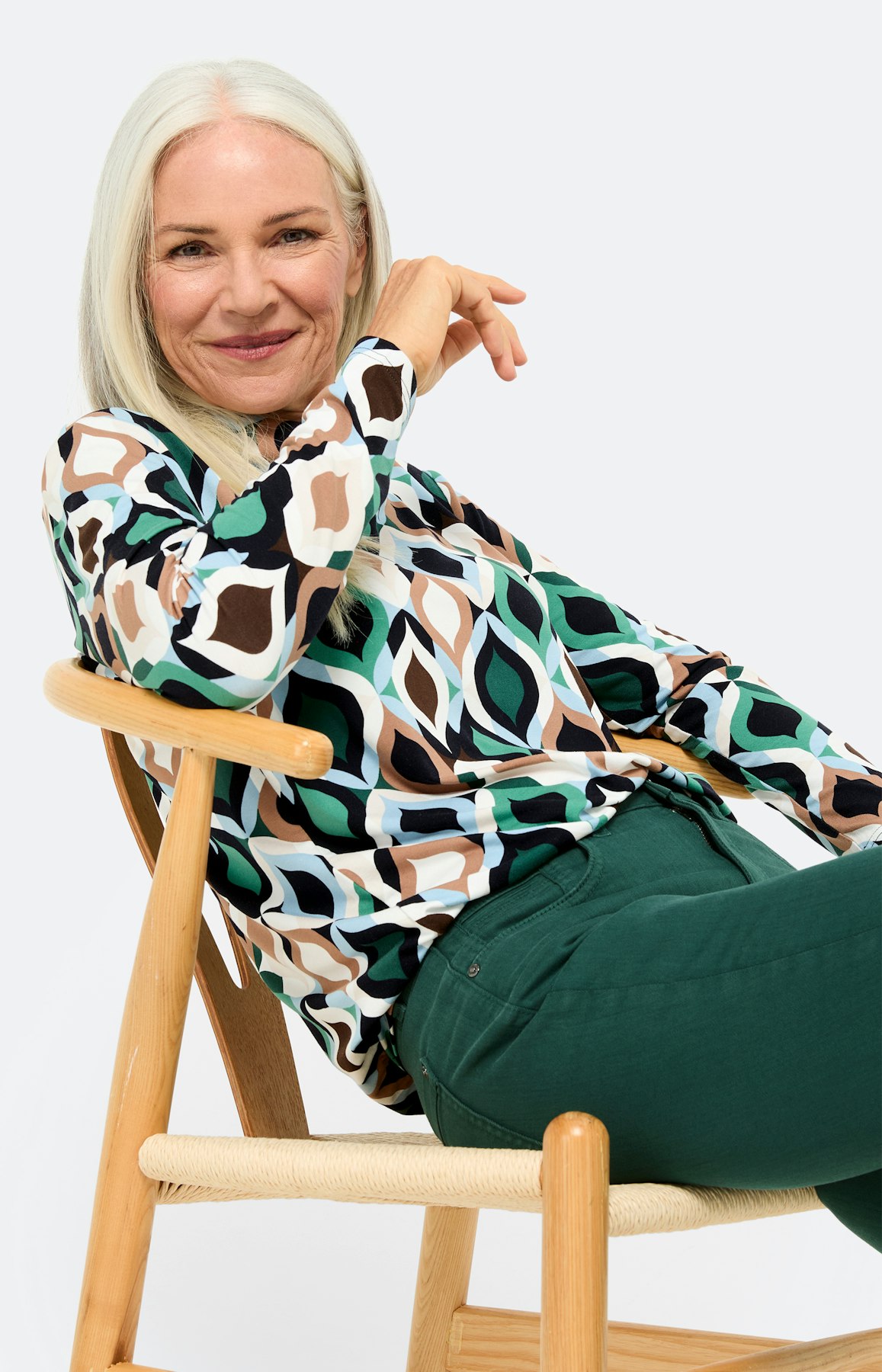 Shirt met kraag, gedessineerd