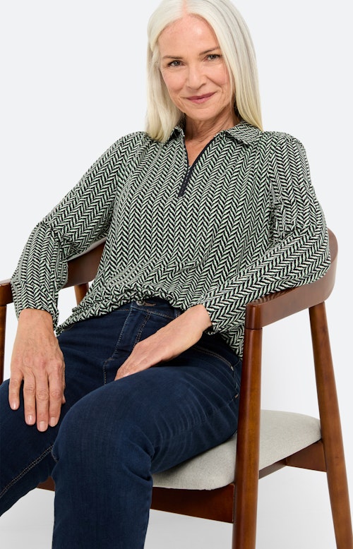 Poloshirt met all-over-print, marine