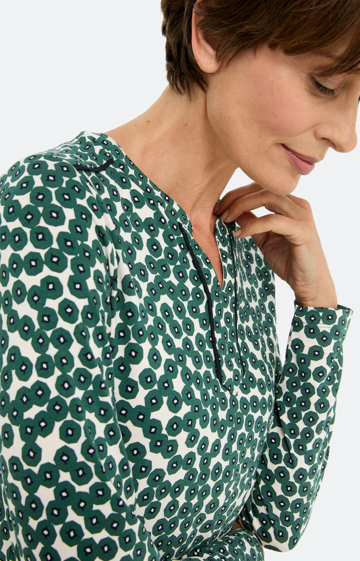 Shirt met motief, donkergroen