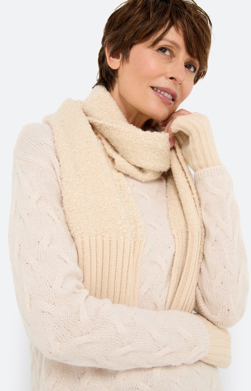 Sjaal met boucléstructuur, beige