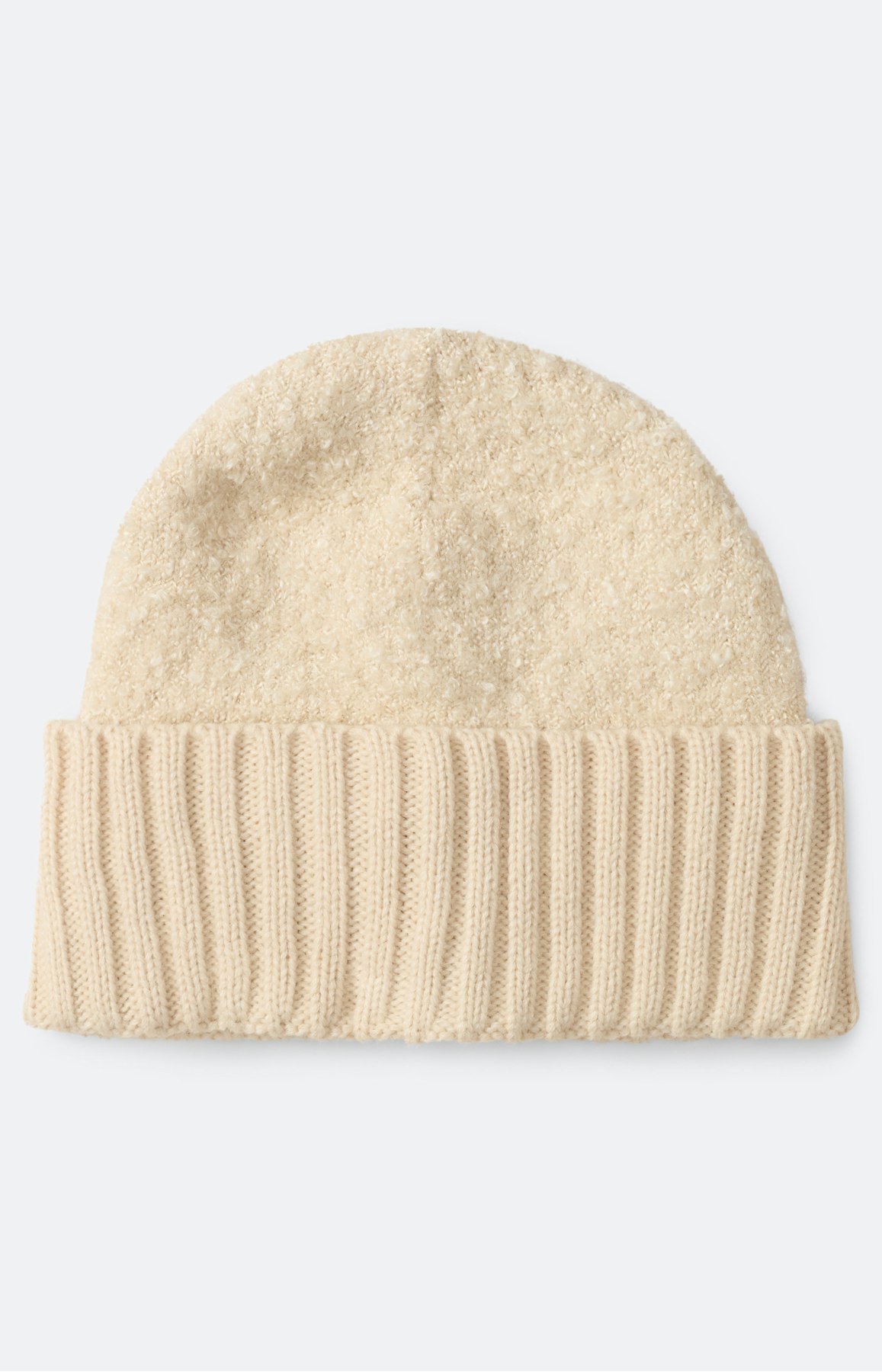 Muts met boucléstructuur, beige