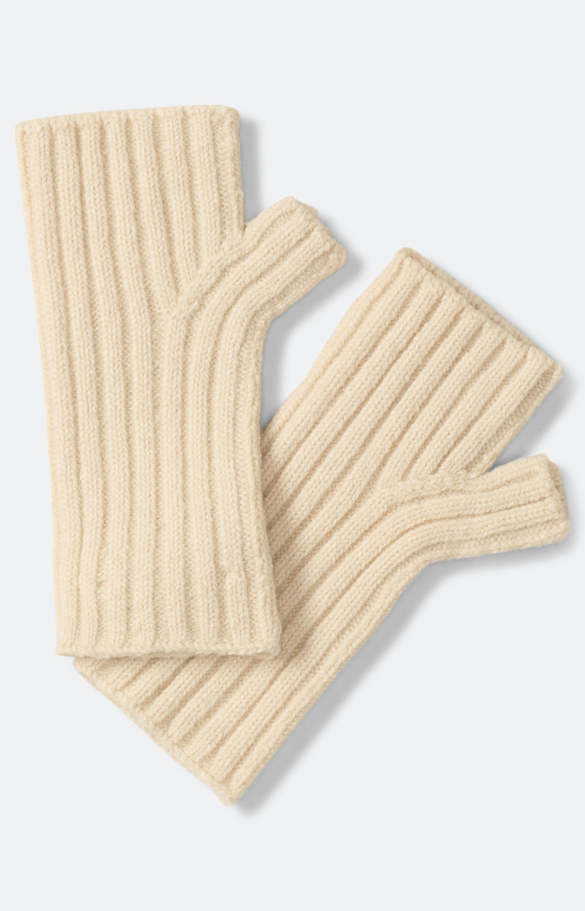 Polsmoffen met ribstructuur, beige