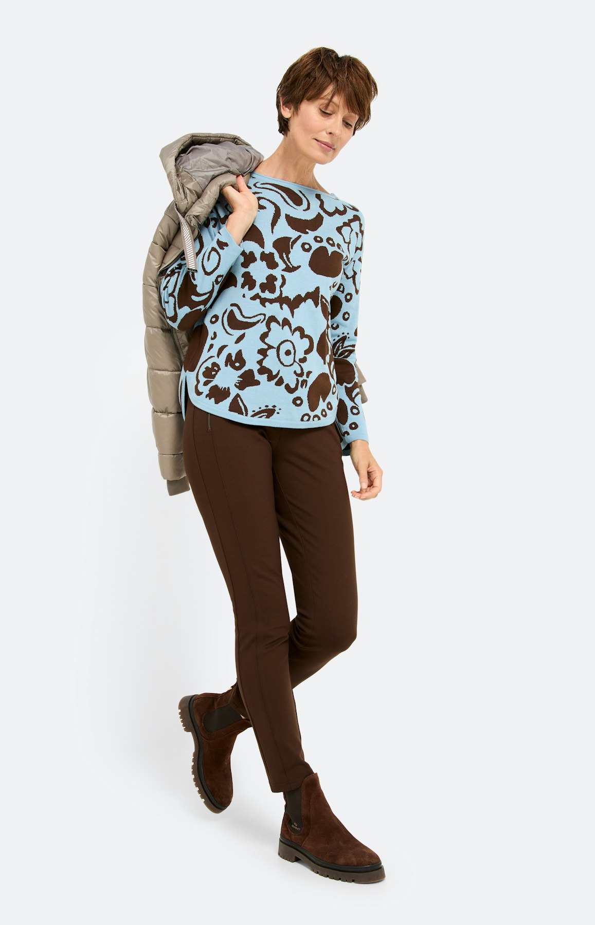 Trui met jacquardmotief, lichtblauw